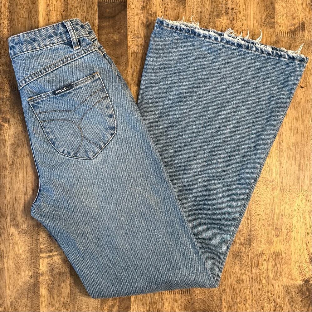 ROLLA’S Jean Eastcoast Flare High-Rise Distressed Denim Blue Women US 26, AUS 8 - Picture 10 of 10